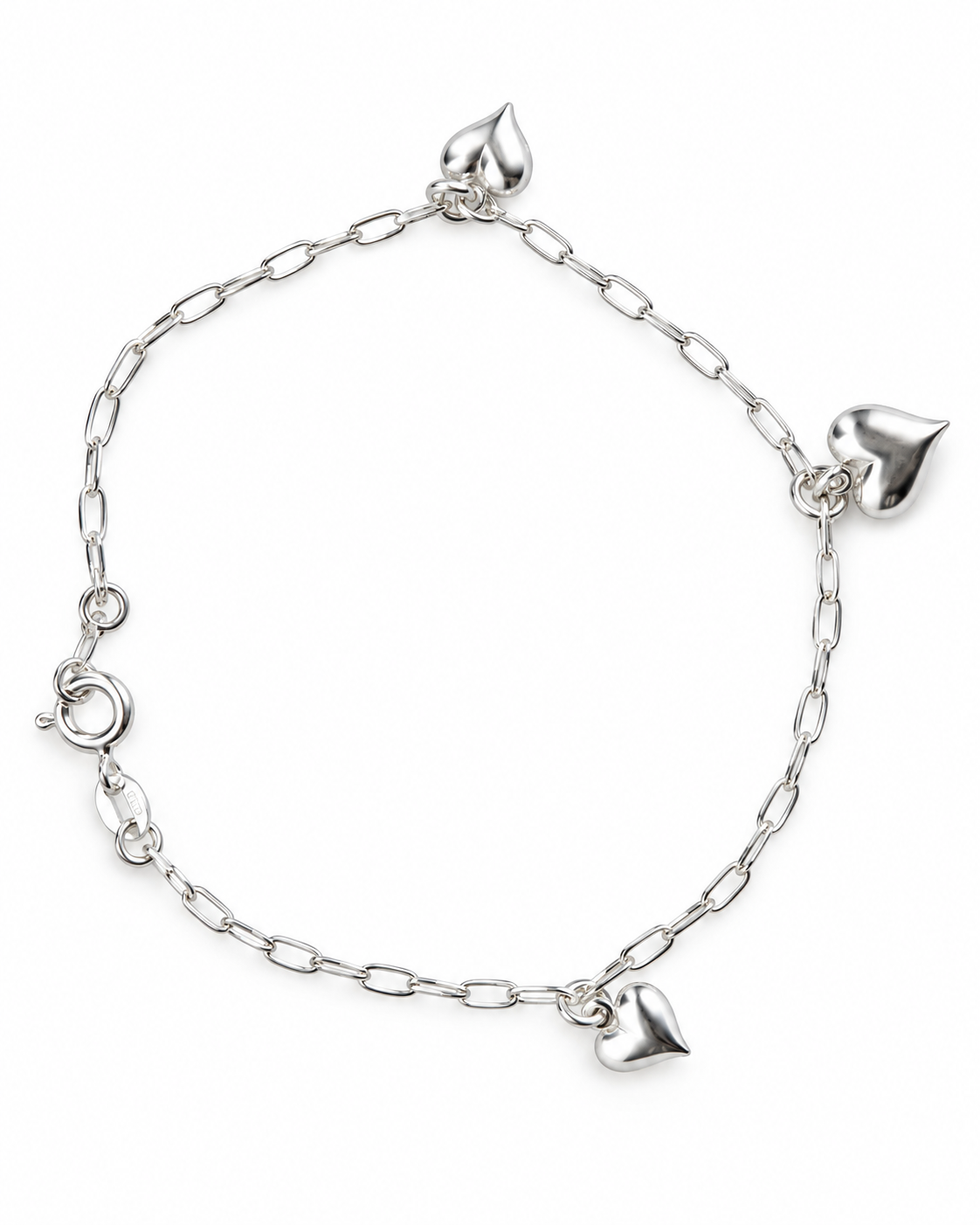 Pulseira Elos com Pingentes de Coração