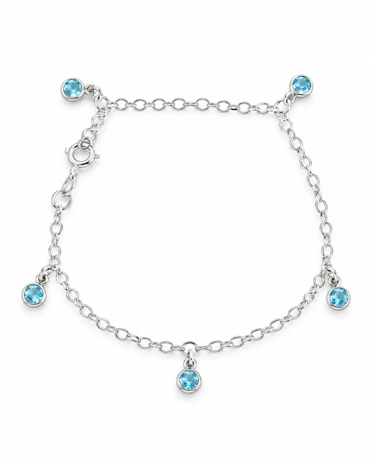 Pulseira com Pedras Azuis