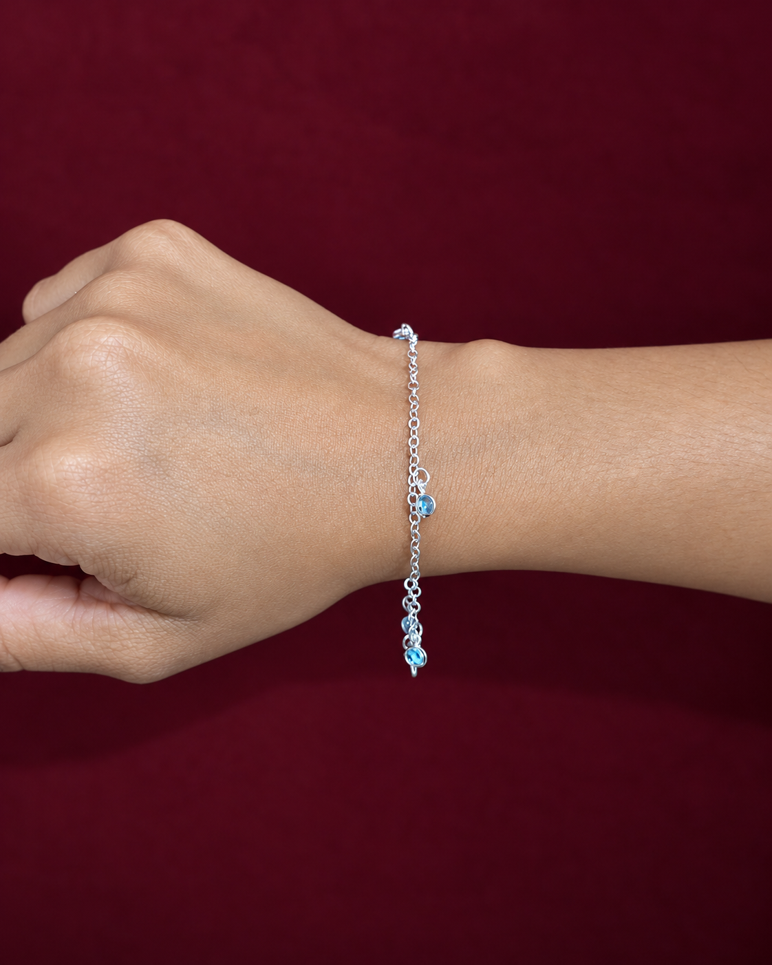 Pulseira com Pedras Azuis